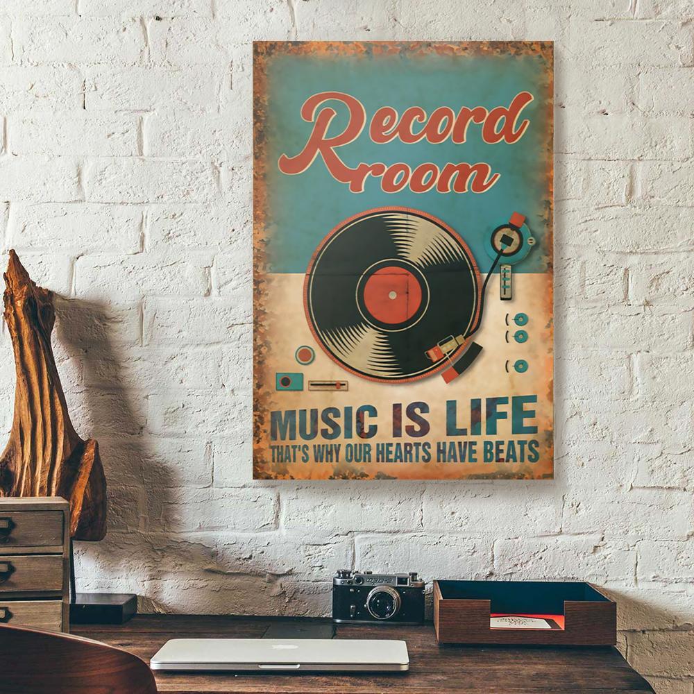 record room music love canvas prints wall art decor 8637