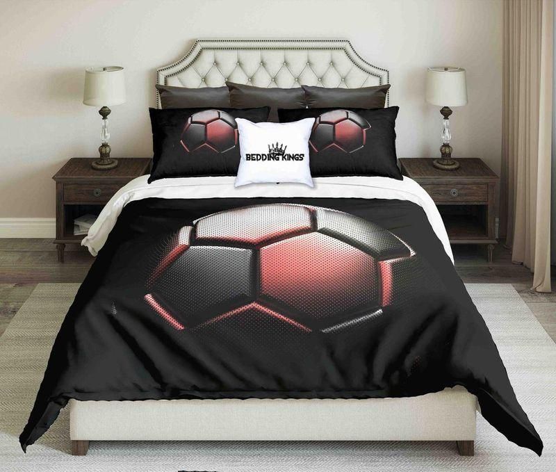 red black football on black background design bedding set bedroom decor 5725