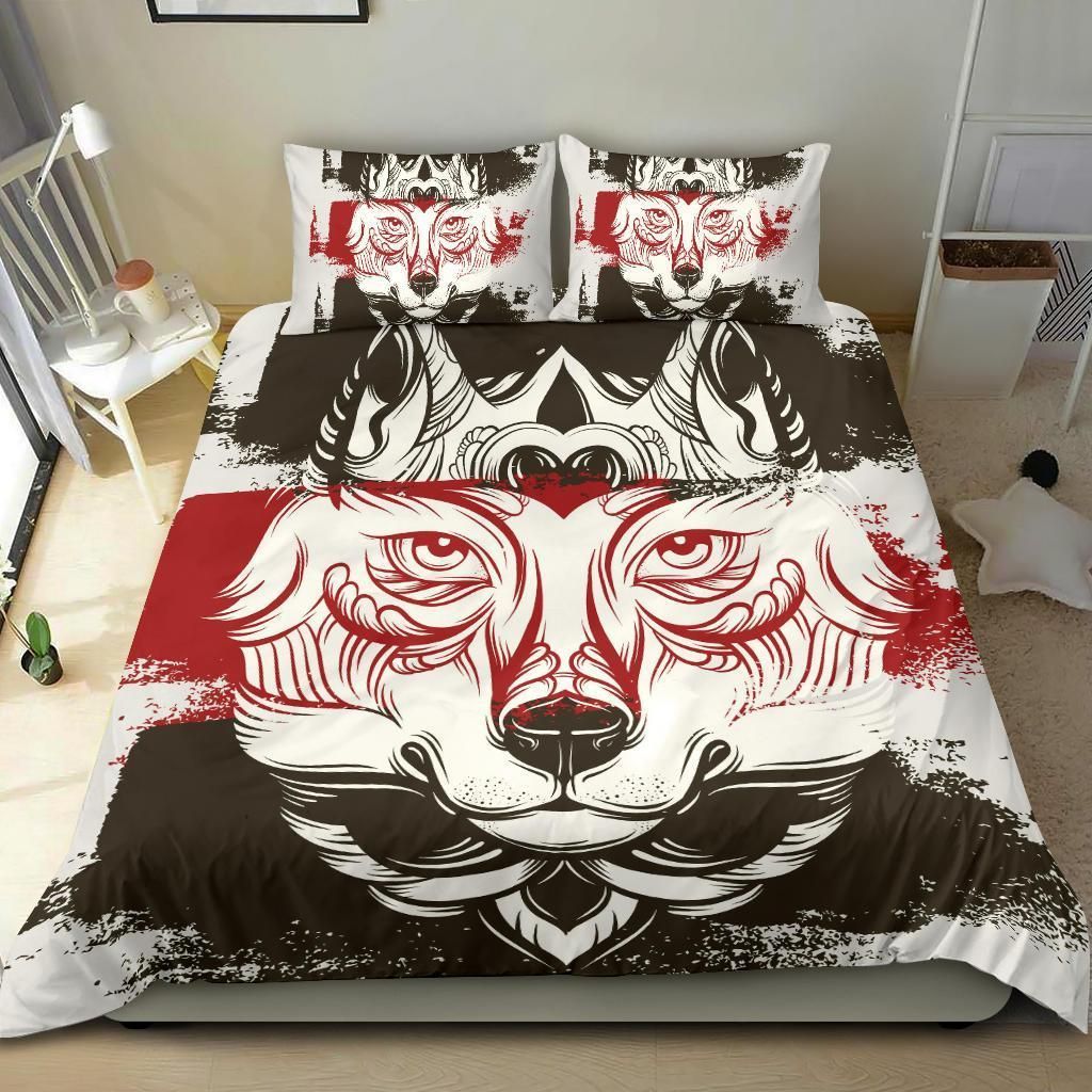 red and black wolf camouflage bedding set bedroom decor 7691