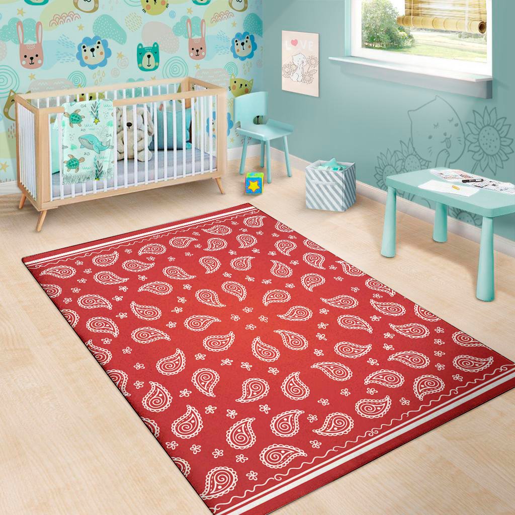 red and white bandana print area rug floor decor 1454