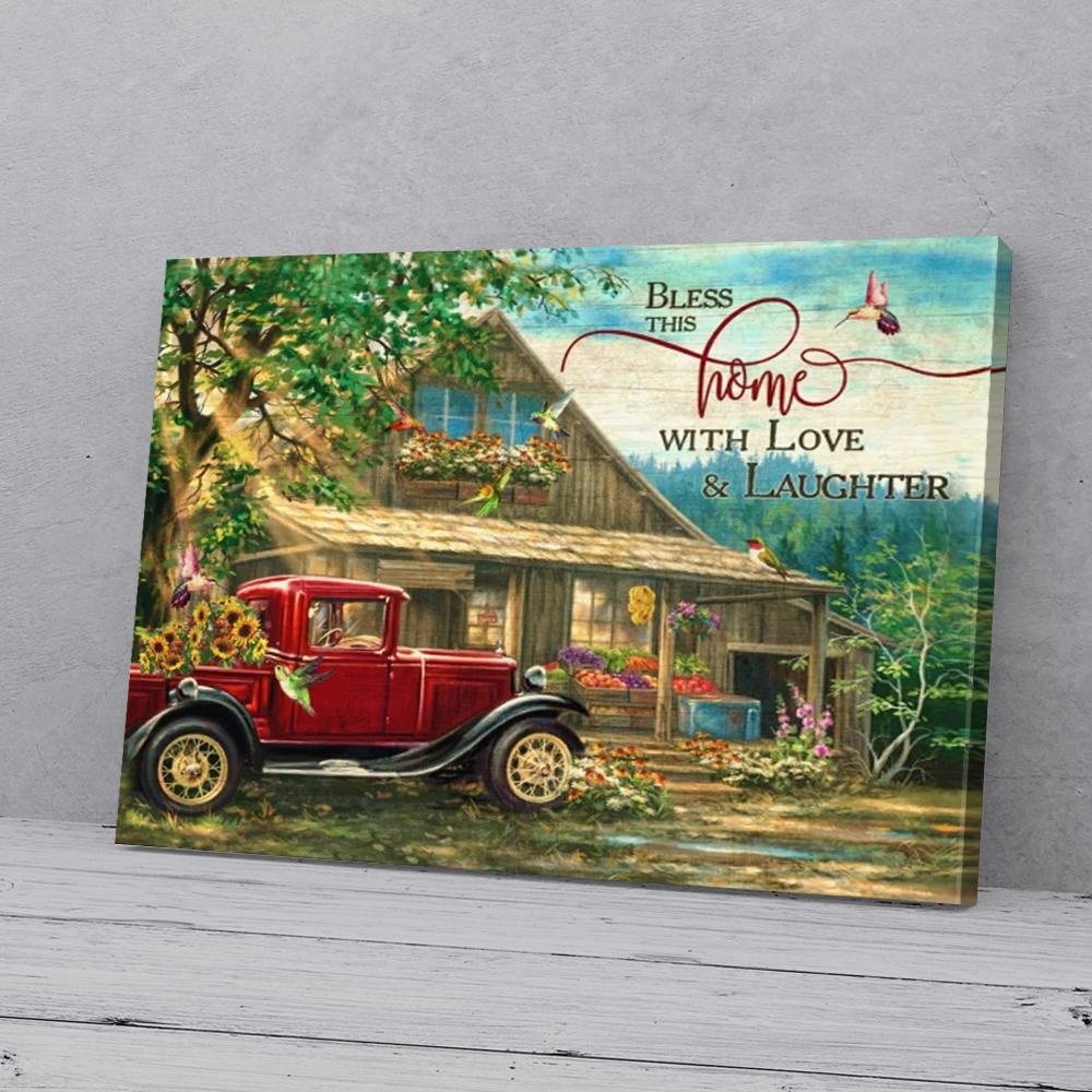 red car hummingbird canvas prints wall art decor 2975