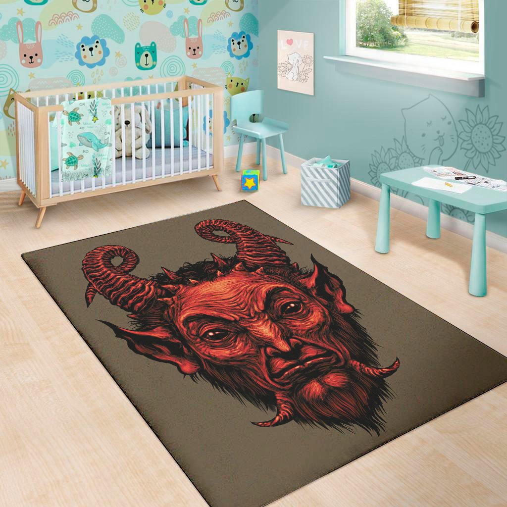 red devil satan print area rug floor decor 2815