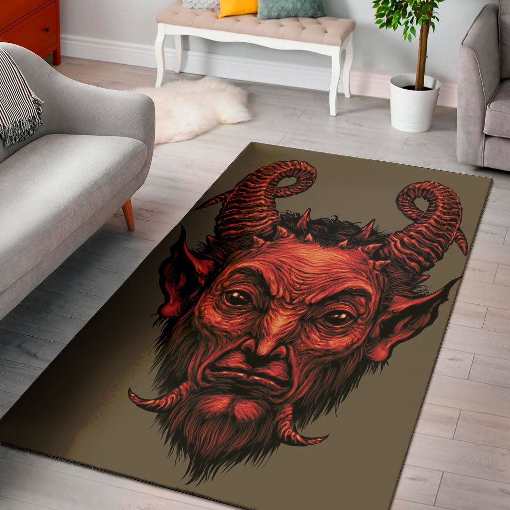 red devil satan print area rug floor decor 7938