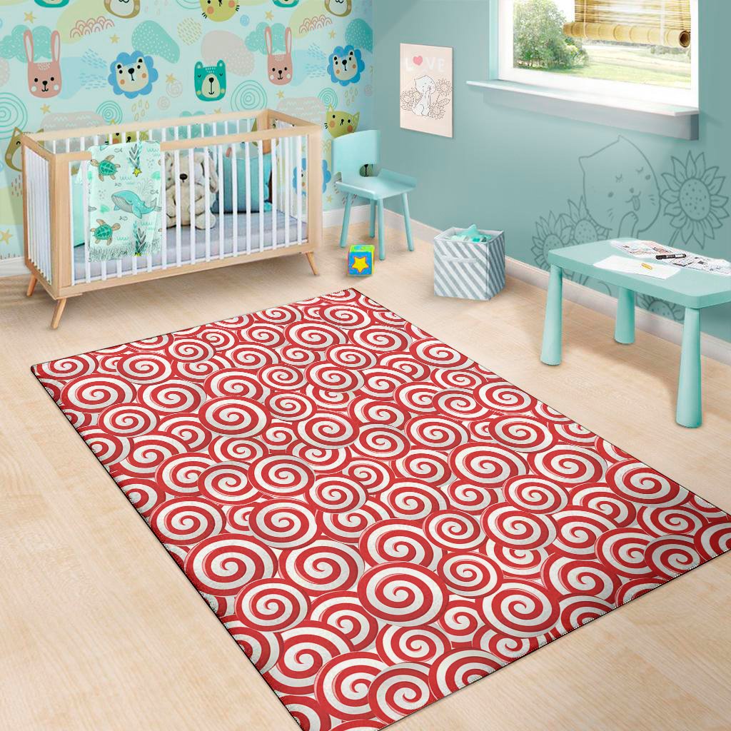 red lollipop candy pattern print area rug floor decor 4818