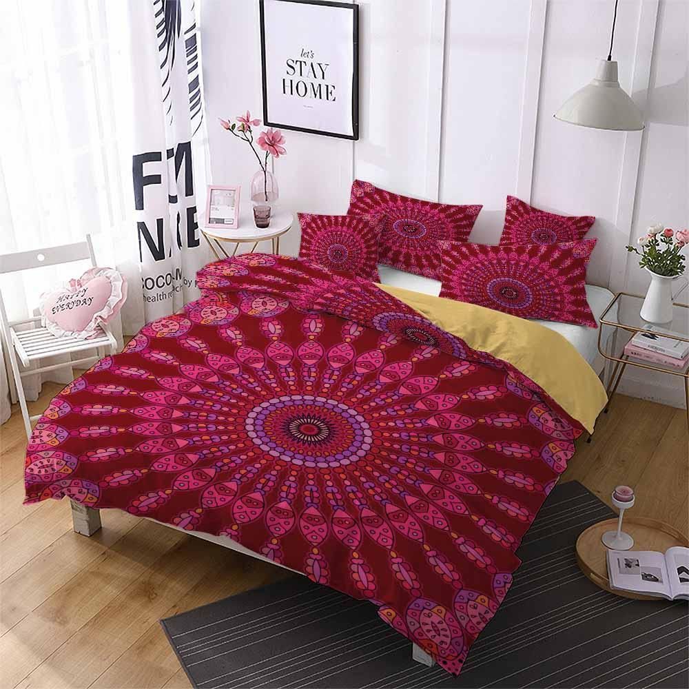 red mandala pattern printed bedding set bedroom decor 5060