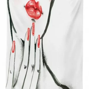 Red Nails And Blushed Cheeks 3D Printed Tablecloth Table Decor 1 red nails and blushed cheeks 3d printed tablecloth table decor 2371