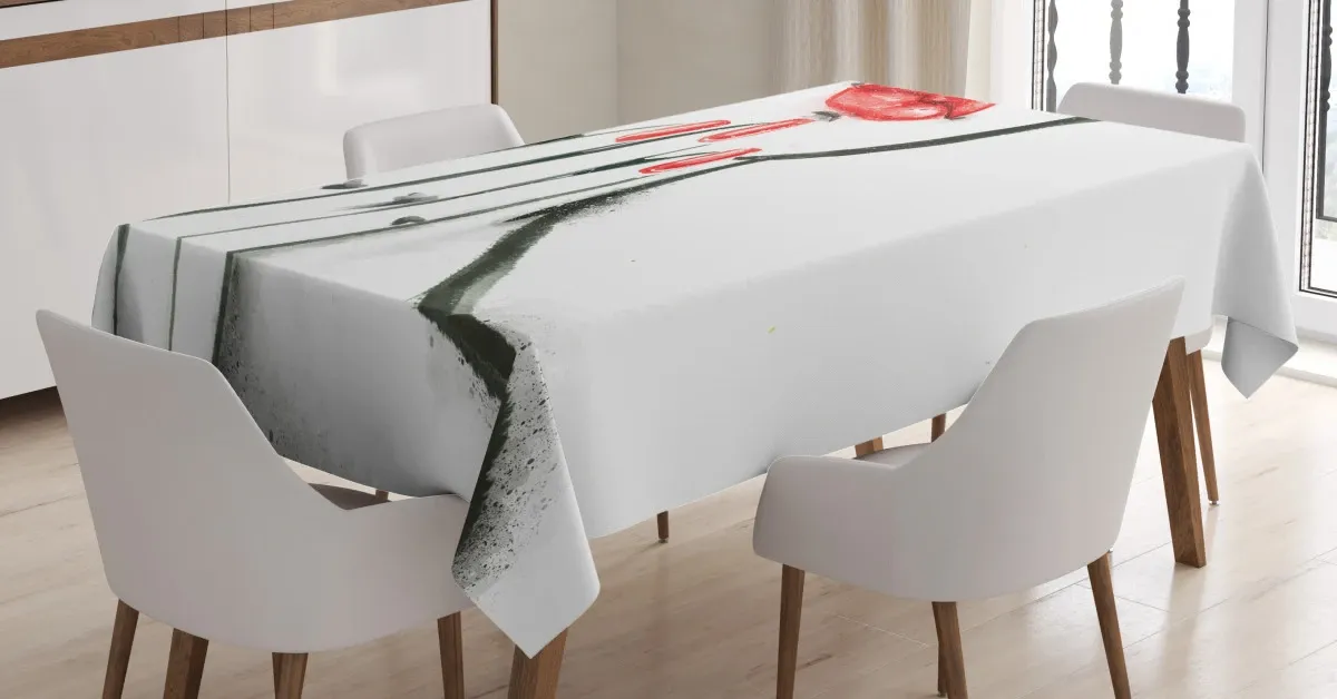 Red Nails And Blushed Cheeks 3D Printed Tablecloth Table Decor red nails and blushed cheeks 3d printed tablecloth table decor 6536