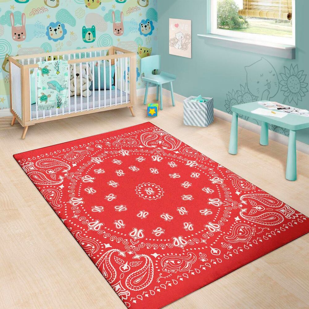 Red Paisley Bandana Print Area Rug Floor Decor red paisley bandana print area rug floor decor 1943