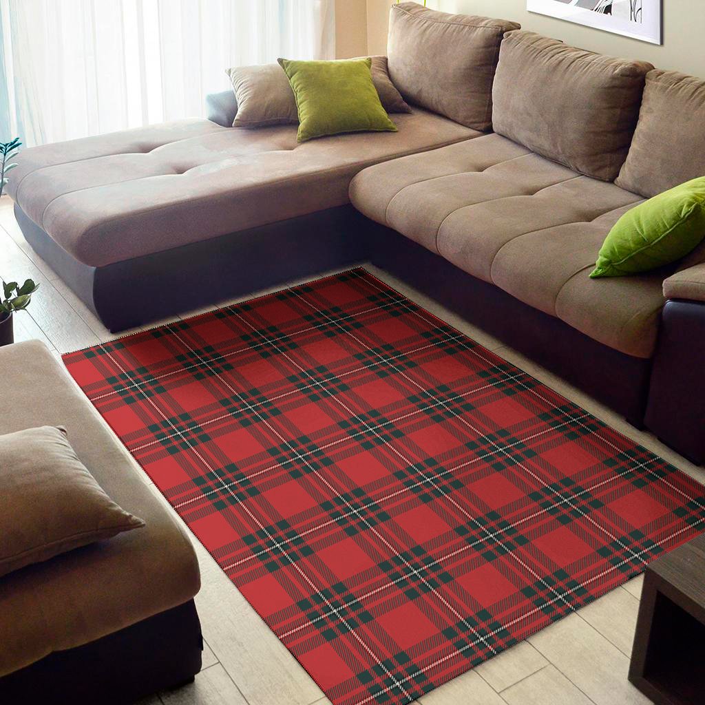red scottish tartan pattern print area rug floor decor 4587