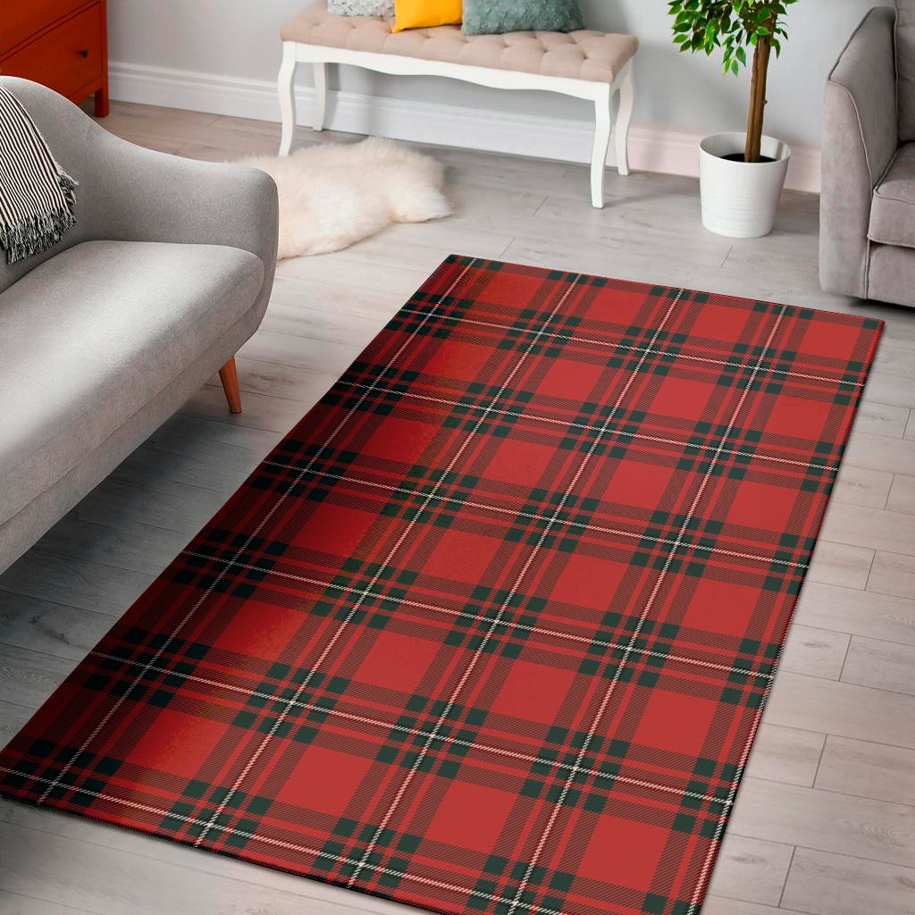 red scottish tartan pattern print area rug floor decor 6682