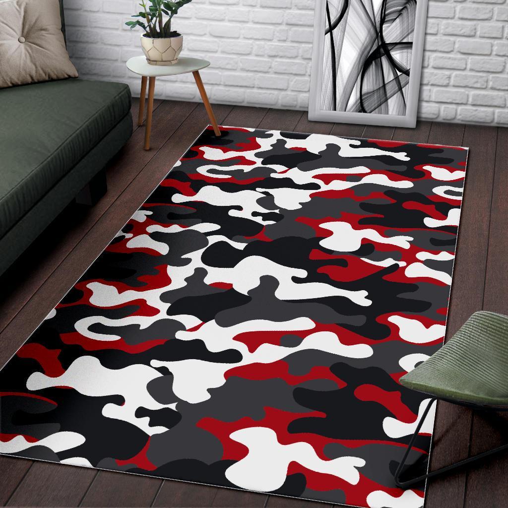 Red Snow Camouflage Print Area Rug Floor Decor red snow camouflage print area rug floor decor 3182