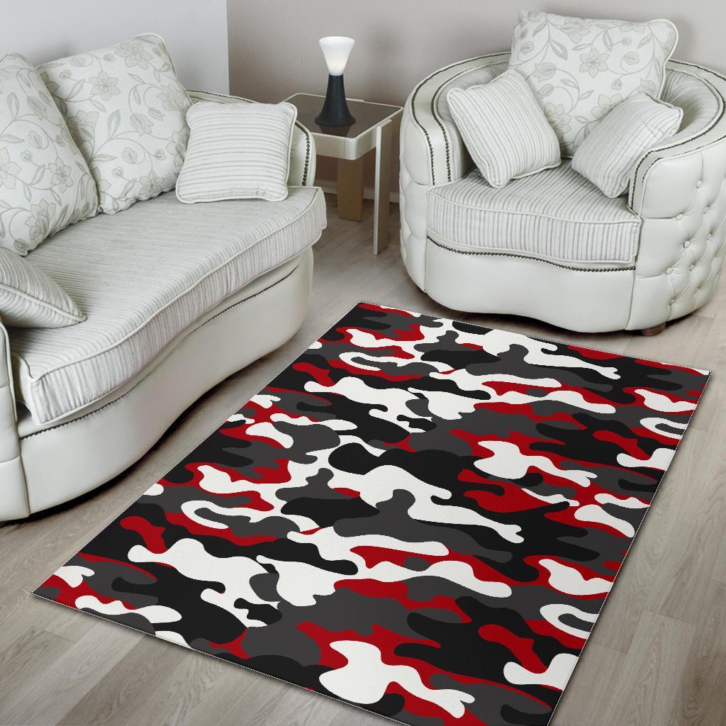 Red Snow Camouflage Print Area Rug Floor Decor red snow camouflage print area rug floor decor 8587
