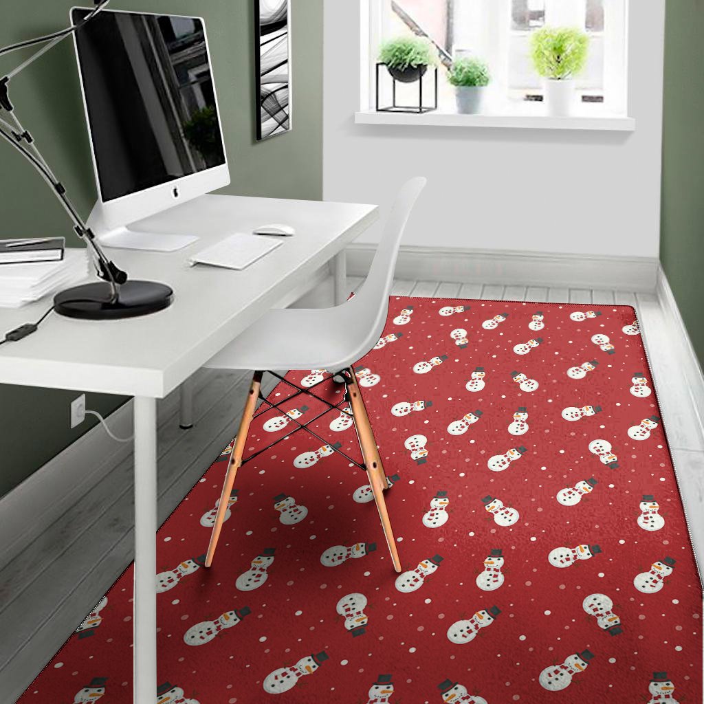 red snowman pattern print area rug floor decor 2234