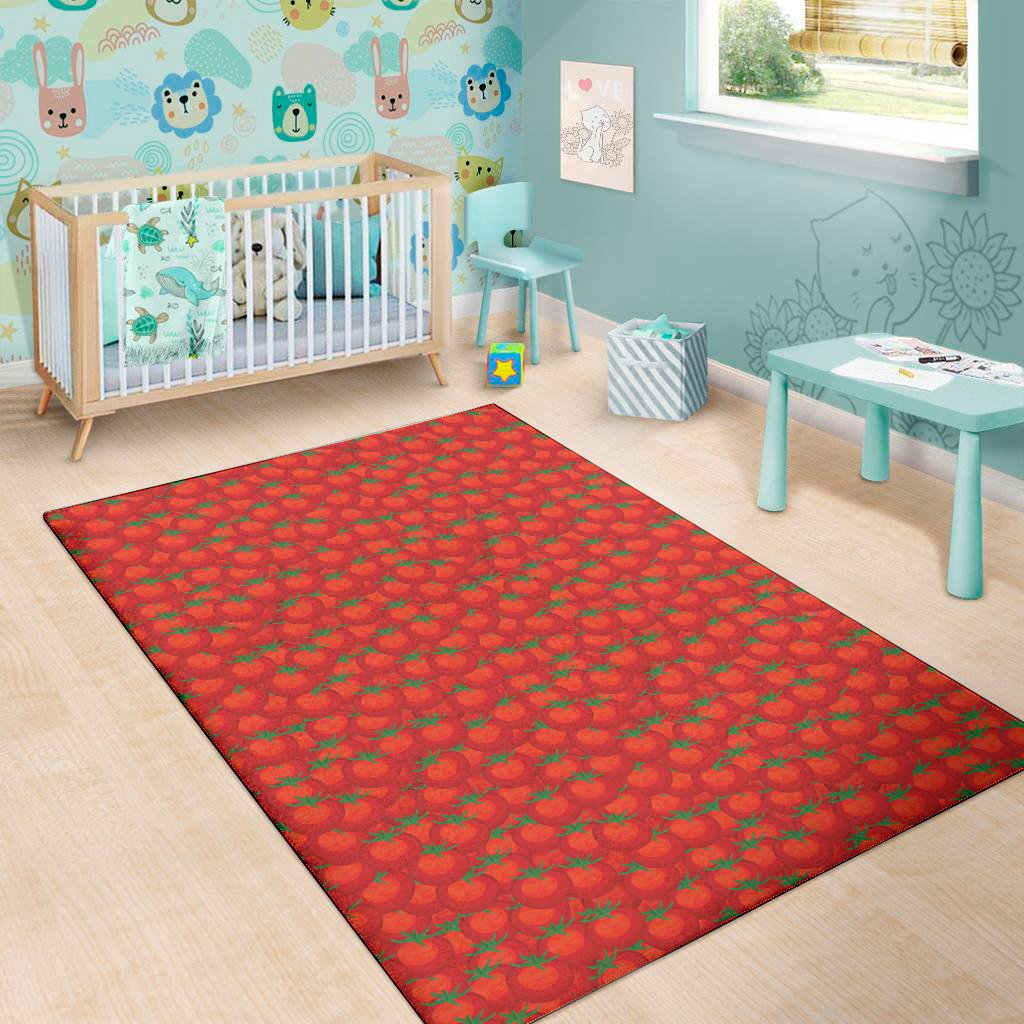 red tomatoes pattern print area rug floor decor 3245