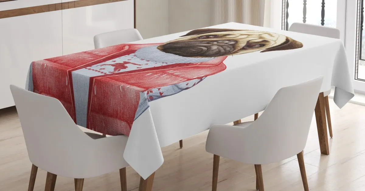 red vest christmas sweater 3d printed tablecloth table decor 2513