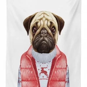 red vest christmas sweater 3d printed tablecloth table decor 6279