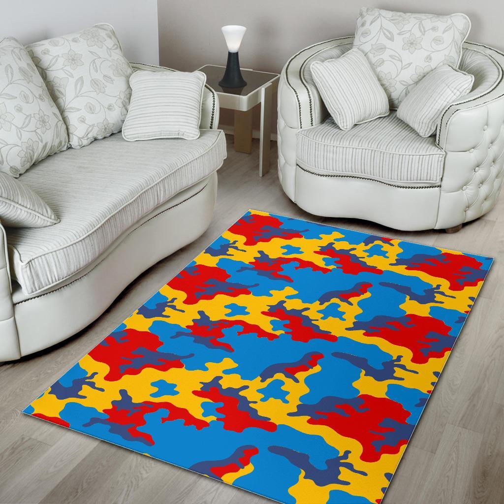 Red Yellow And Blue Camouflage Print Area Rug Floor Decor red yellow and blue camouflage print area rug floor decor 3122