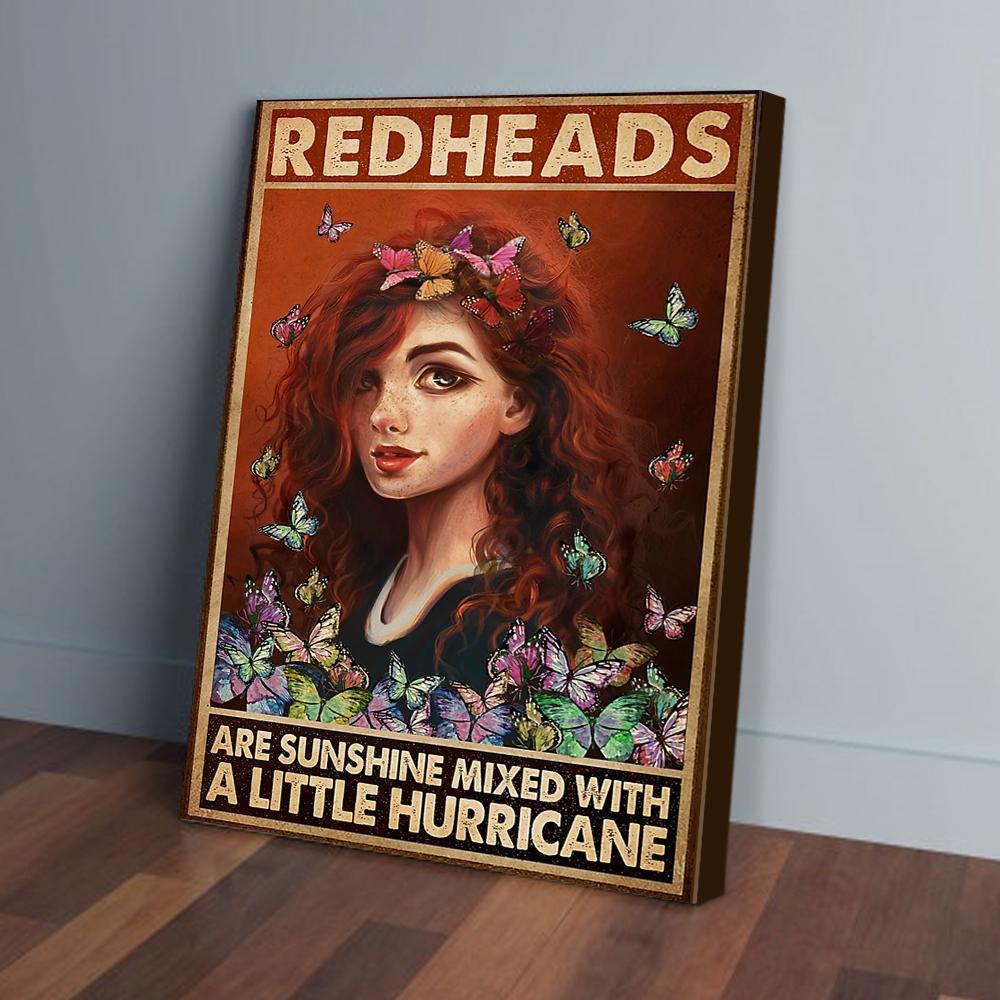 redheads are sunshine butterfly canvas prints wall art decor 4803