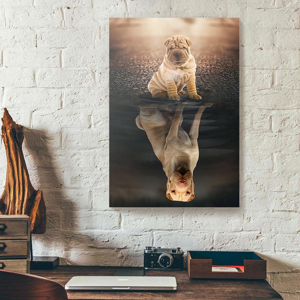 Reflection Of Shar Pei Canvas Prints - Wall Art Decor reflection of shar pei canvas prints wall art decor 4310