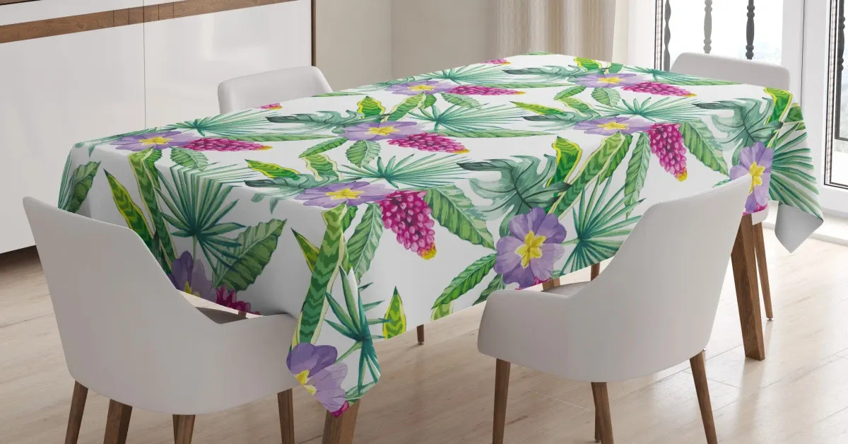 refresh tropical flowers 3d printed tablecloth table decor 8075
