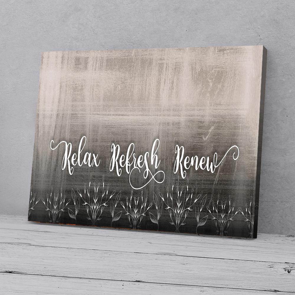 relax refresh and renew bathroom canvas prints wall art decor 3023