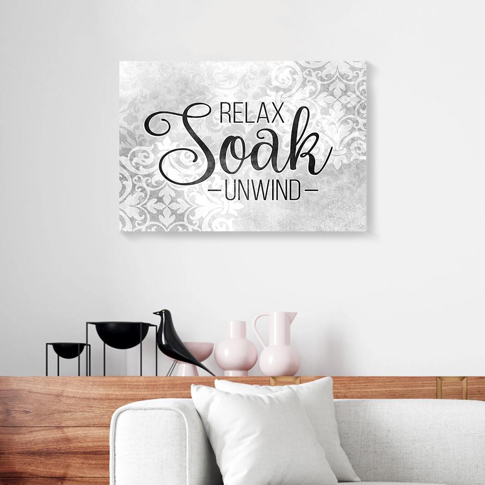 Relax Soak Unwind Bathroom Canvas Prints - Wall Art Decor relax soak unwind bathroom canvas prints wall art decor 6242