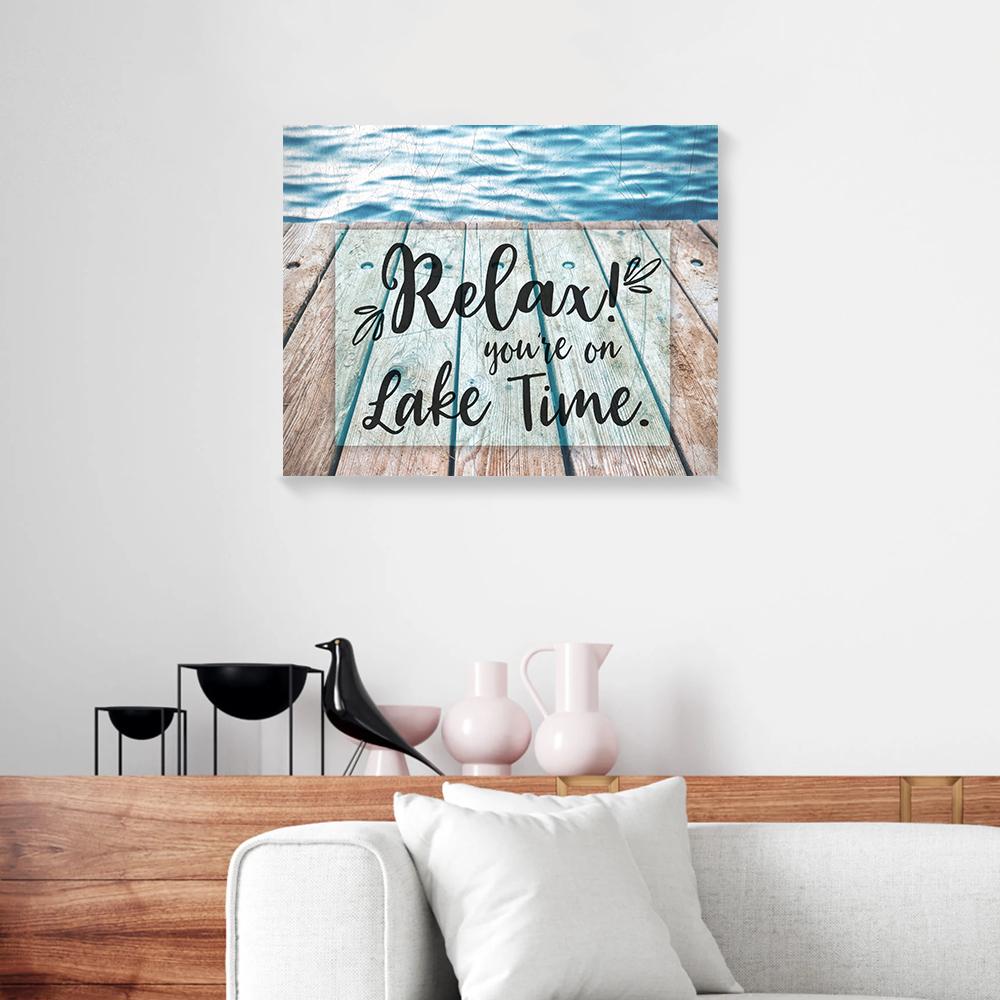 relaxing on lake canvas prints wall art decor 6154