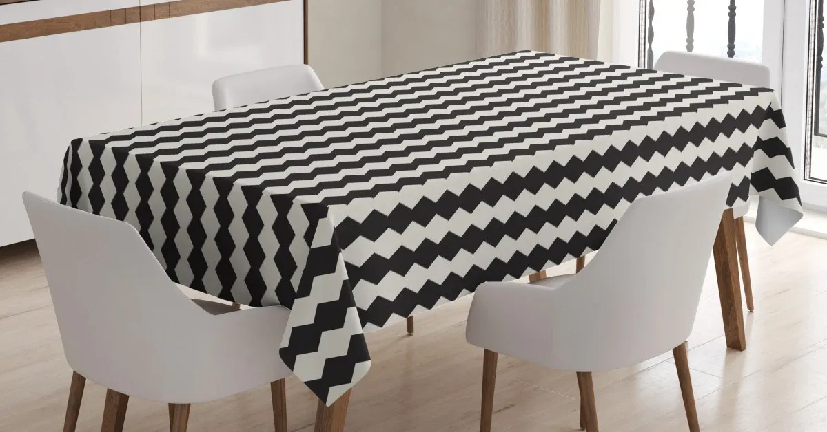 repeating retro ornament 3d printed tablecloth table decor 4047