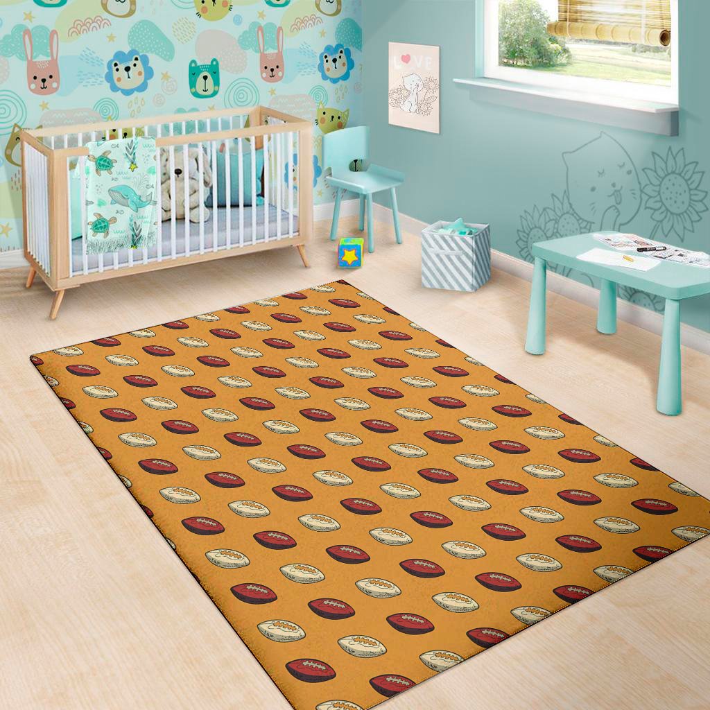 retro american football ball print area rug floor decor 7955