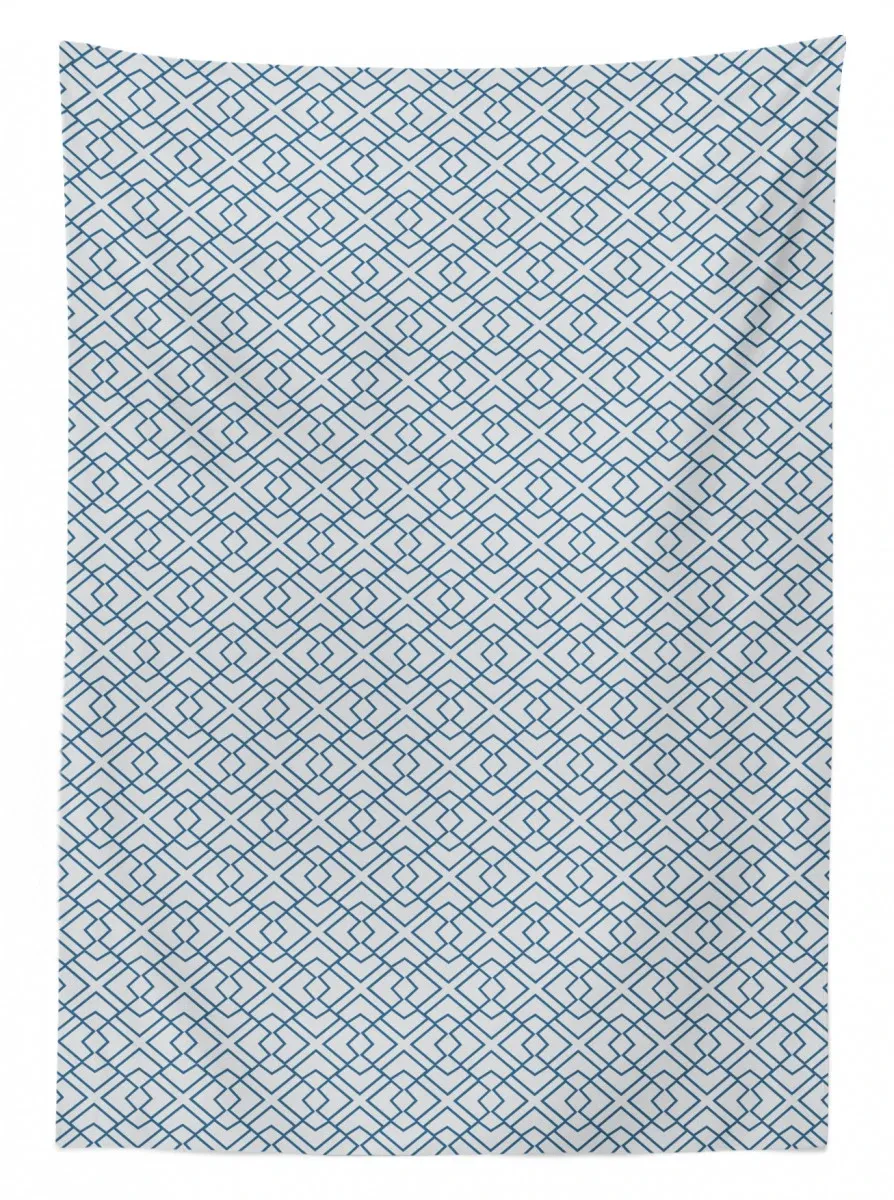 retro blue blossoms 3d printed tablecloth table decor 2050
