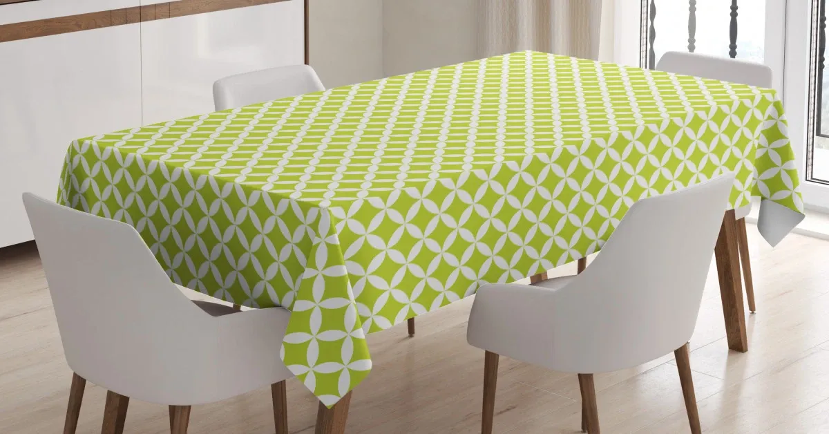 retro diamond star rounds 3d printed tablecloth table decor 3888