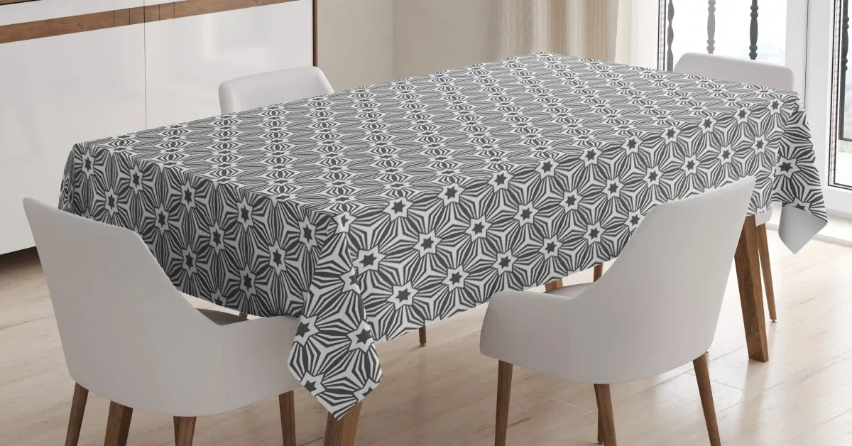 retro diamonds stars 3d printed tablecloth table decor 2341