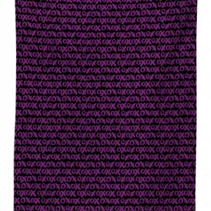 retro funky xoxo lettering 3d printed tablecloth table decor 6032