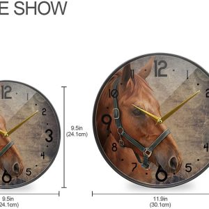 retro horse art printed wall clock 1072