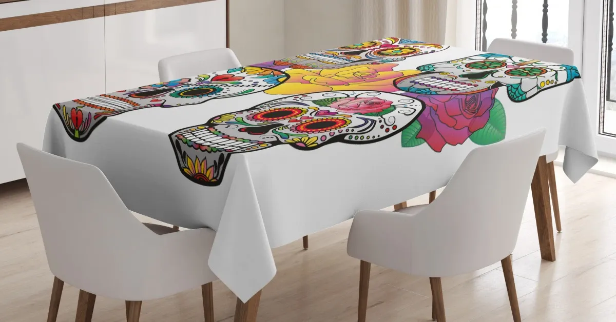 rich colors ornate 3d printed tablecloth table decor 6485