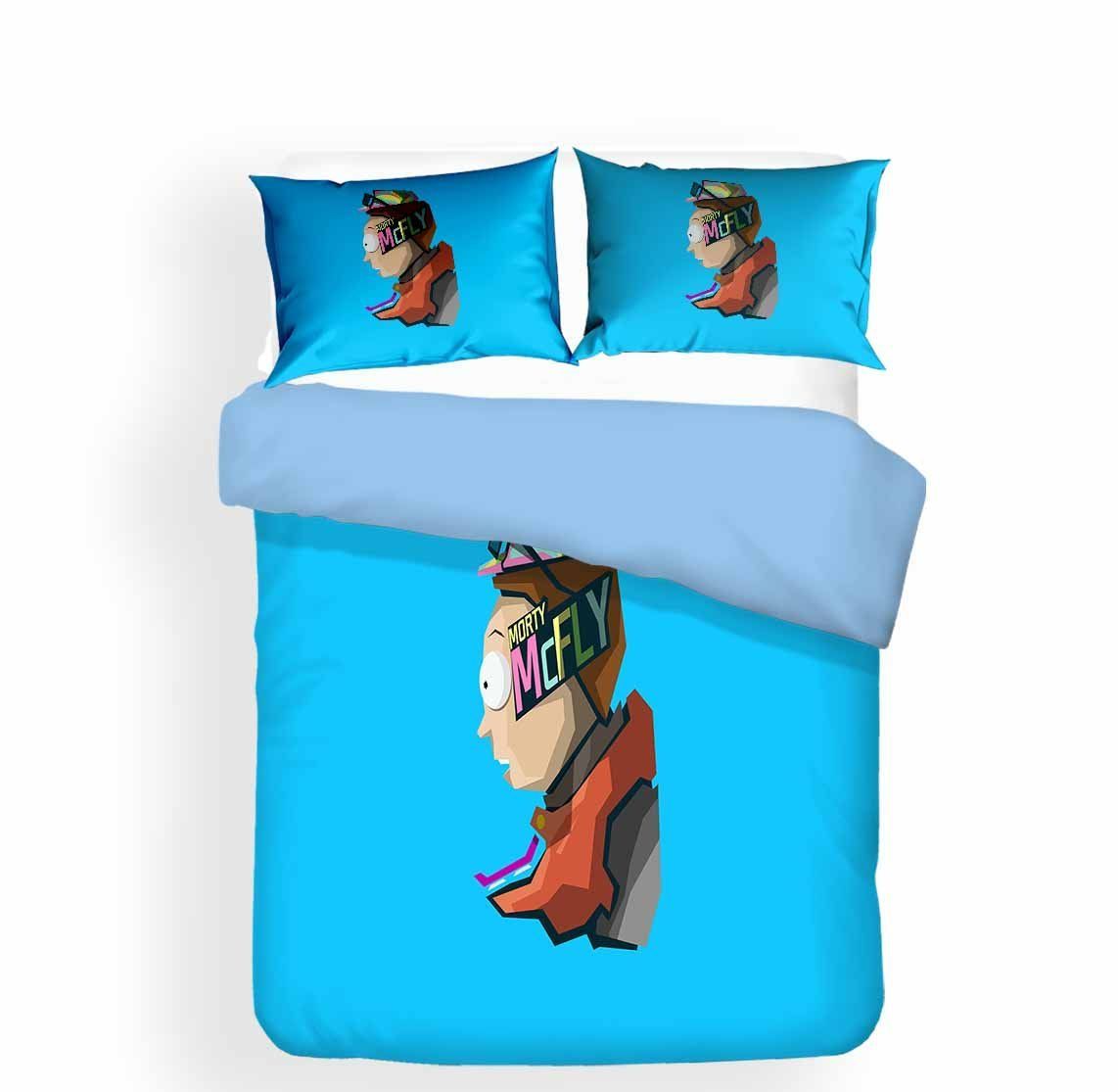 Rick And Morty Blue Printed Bedding Set Bedroom Decor rick and morty blue printed bedding set bedroom decor 5923