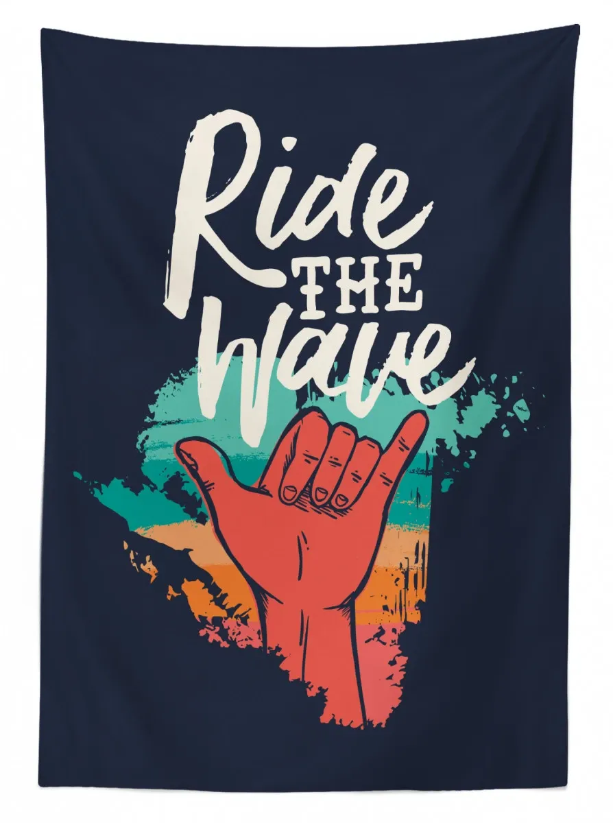 ride the wave and gesture 3d printed tablecloth table decor 1464