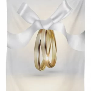 rings with the ribbon 3d printed tablecloth table decor 1221