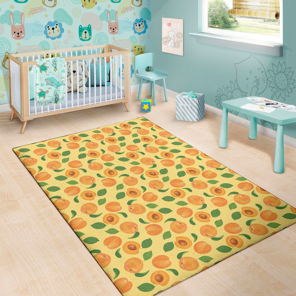 Ripe Apricot Fruit Pattern Print Area Rug Floor Decor ripe apricot fruit pattern print area rug floor decor 1339