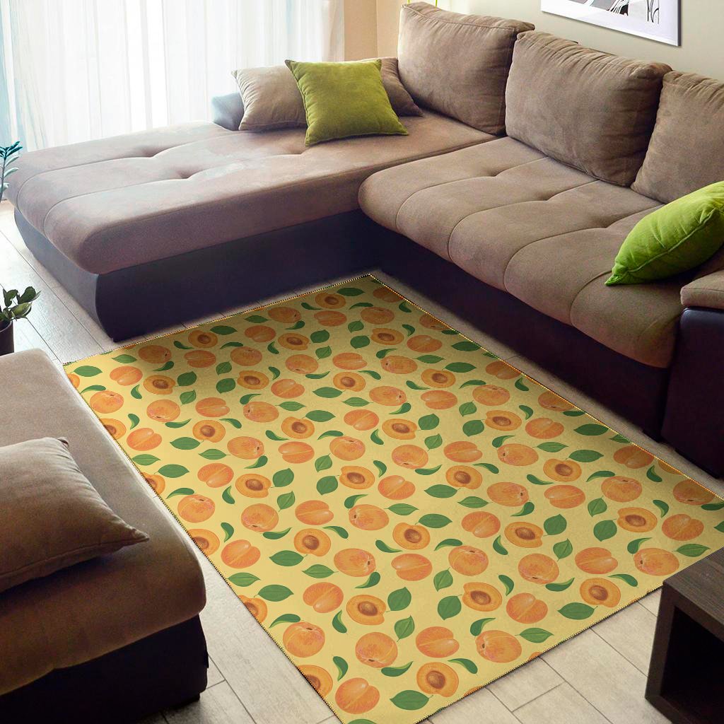 Ripe Apricot Fruit Pattern Print Area Rug Floor Decor ripe apricot fruit pattern print area rug floor decor 3052