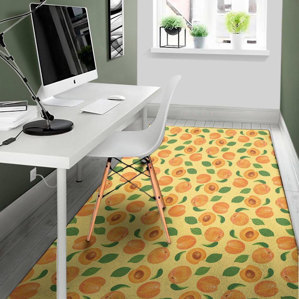 Ripe Apricot Fruit Pattern Print Area Rug Floor Decor ripe apricot fruit pattern print area rug floor decor 4052