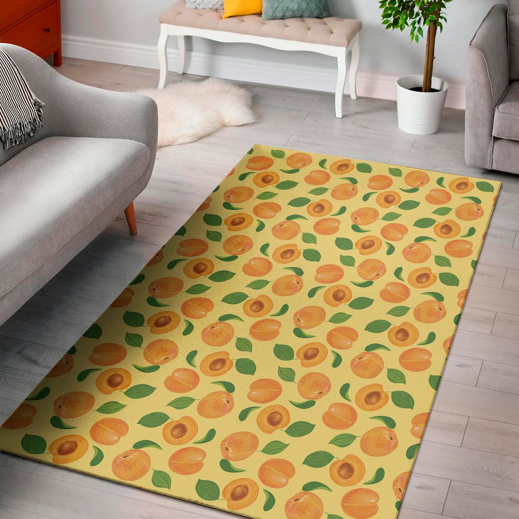 Ripe Apricot Fruit Pattern Print Area Rug Floor Decor ripe apricot fruit pattern print area rug floor decor 5145