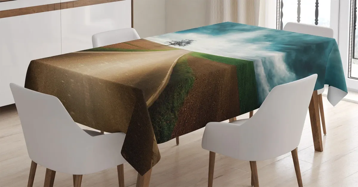 Roads Travel Clouds 3D Printed Tablecloth Table Decor roads travel clouds 3d printed tablecloth table decor 6413