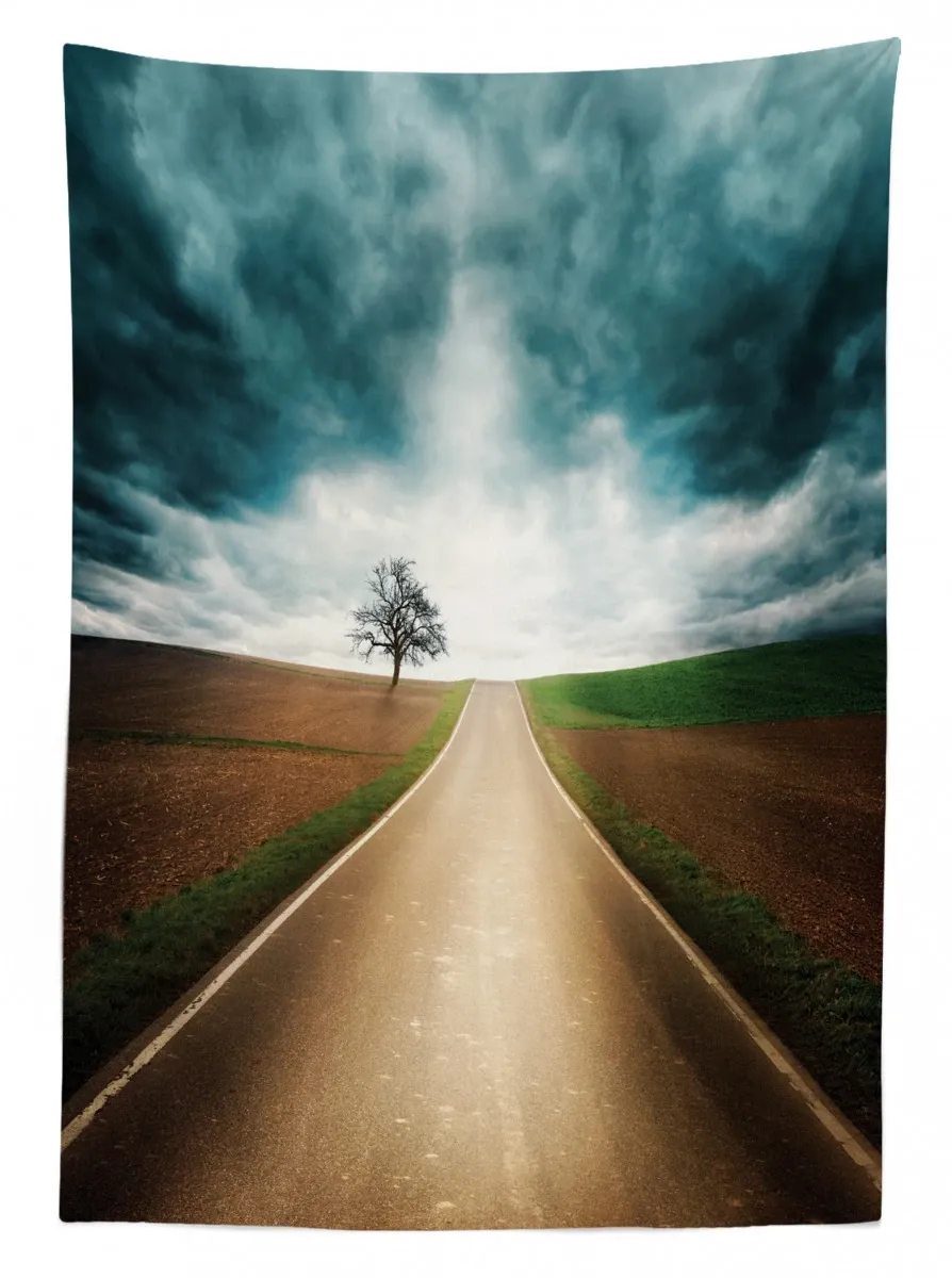 Roads Travel Clouds 3D Printed Tablecloth Table Decor roads travel clouds 3d printed tablecloth table decor 6829