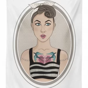 rockabilly rebel 3d printed tablecloth table decor 1049