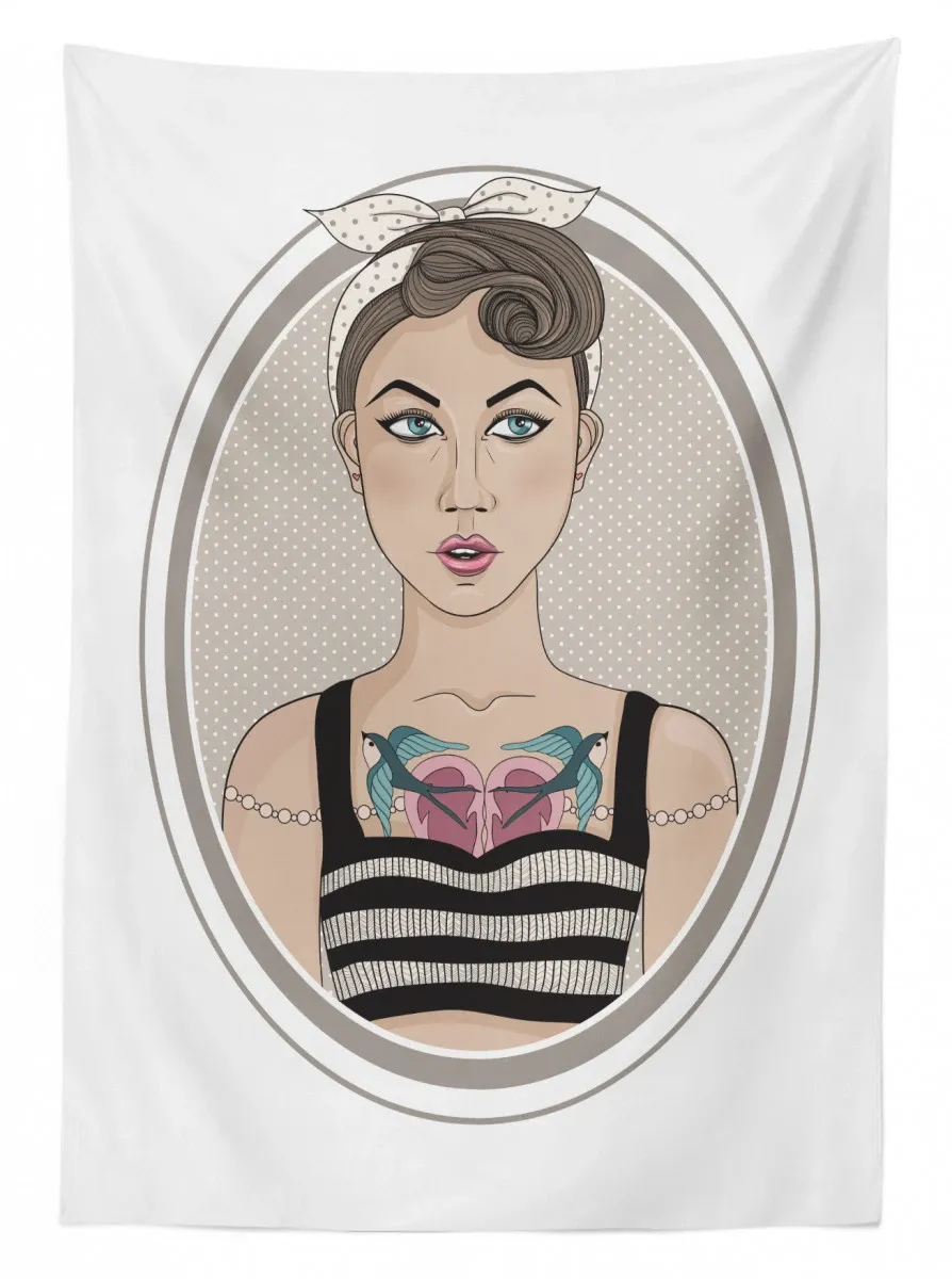 rockabilly rebel 3d printed tablecloth table decor 1049