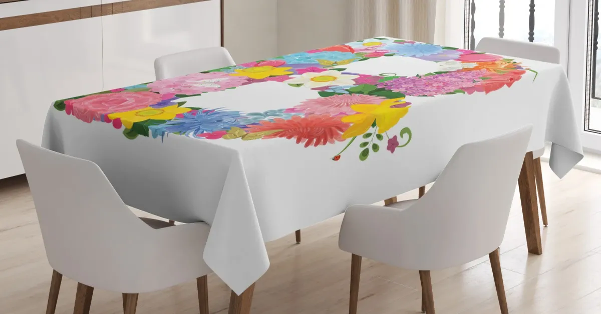 romantic abc sign 3d printed tablecloth table decor 5569