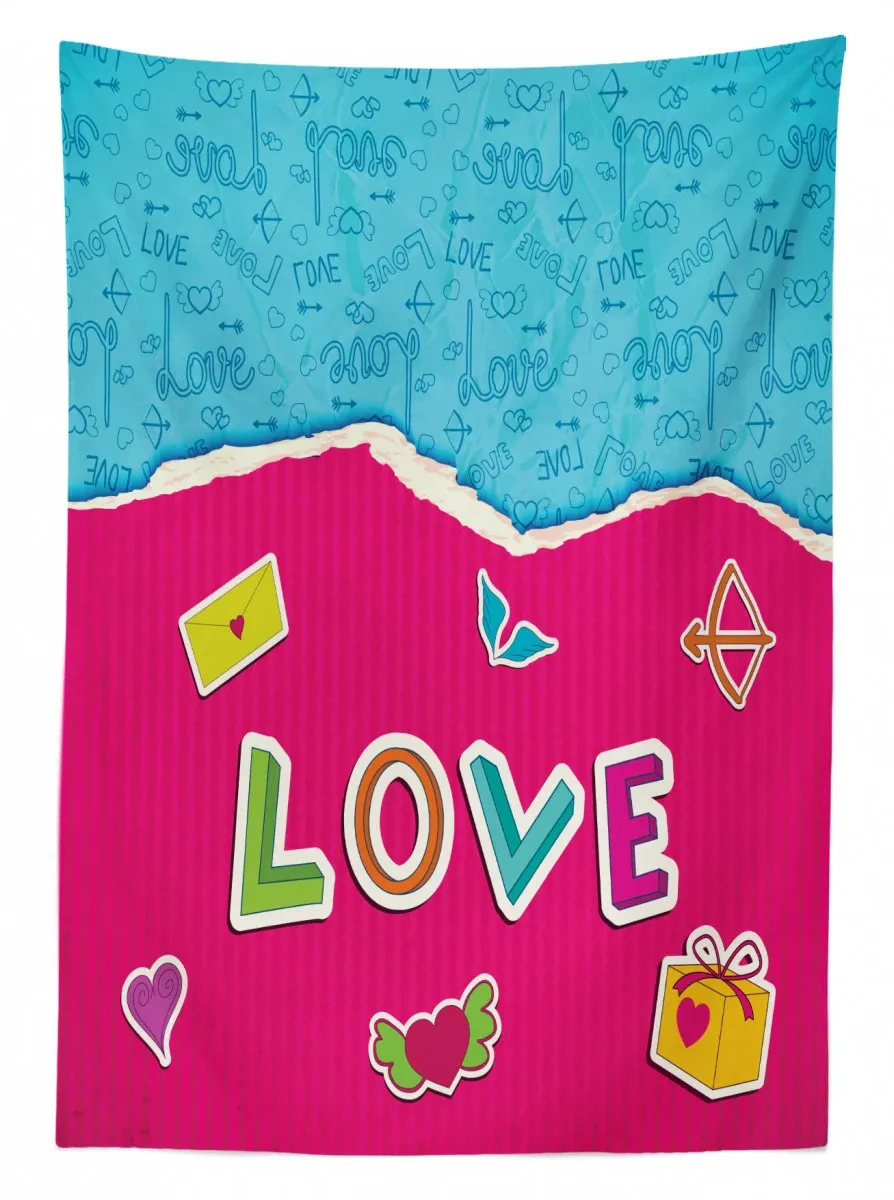 romantic cartoon elements 3d printed tablecloth table decor 3705