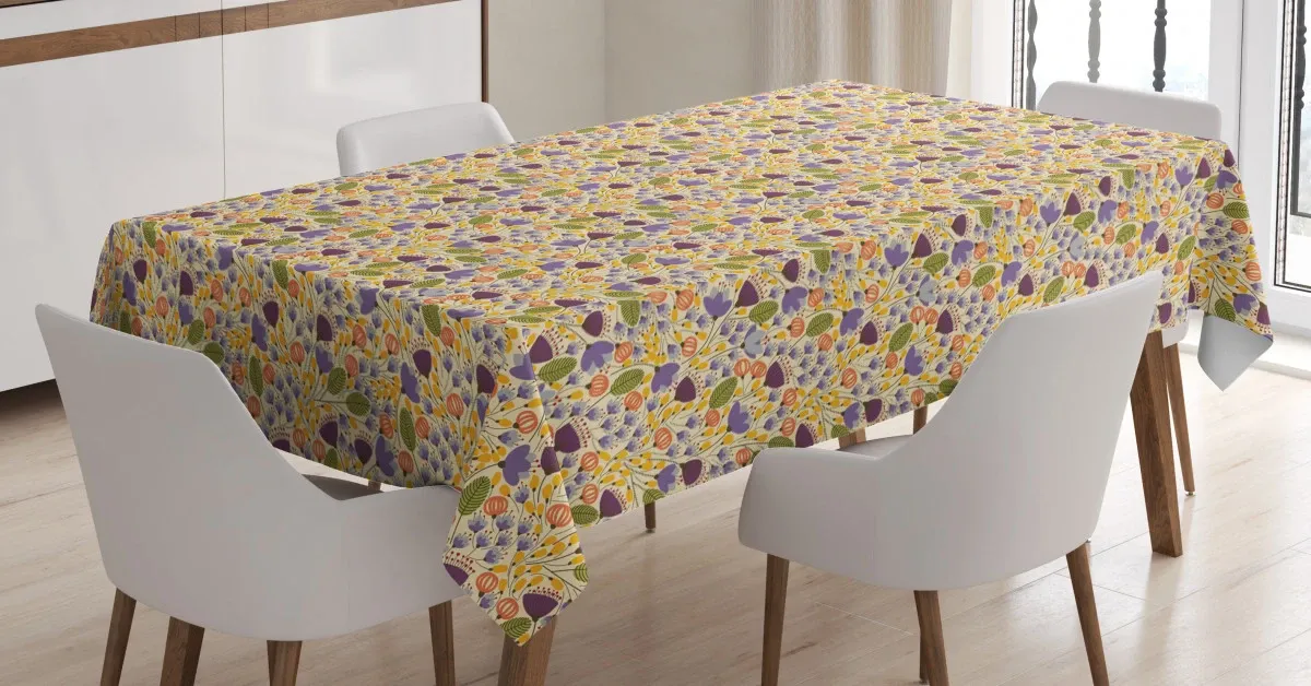 romantic doodle retro 3d printed tablecloth table decor 4853