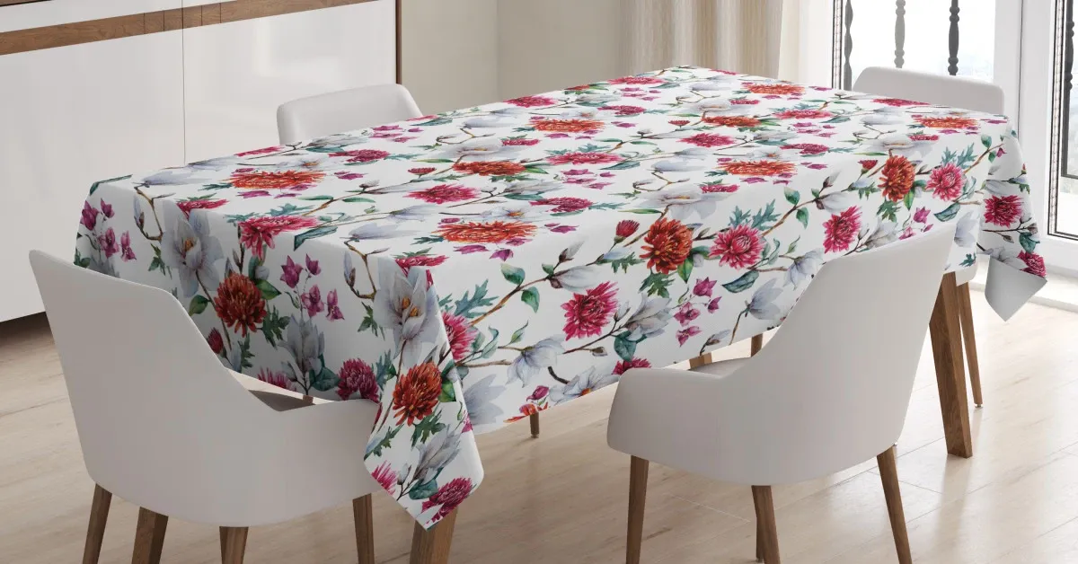 romantic magnolia nature 3d printed tablecloth table decor 7258